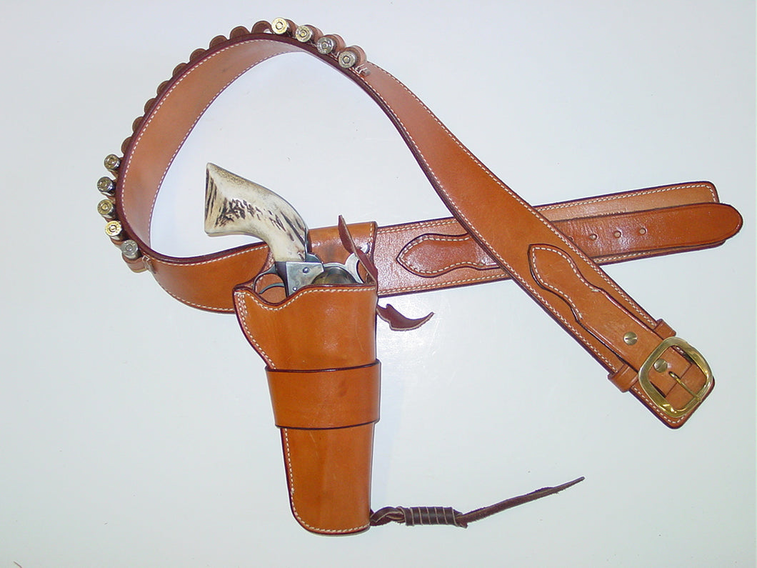 The Duke Western Leather Gun Holster Rig