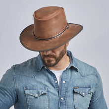 Load image into Gallery viewer, Midnight Rider Leather Outback Hat
