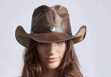 Load image into Gallery viewer, Western - Womans Leather Cowboy Hat
